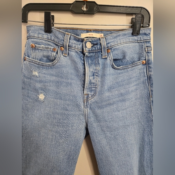 Levi's Jeans Vintage Big E Womens 27 Wedgie Straight Button Fly High Rise Denim - Picture 3 of 14